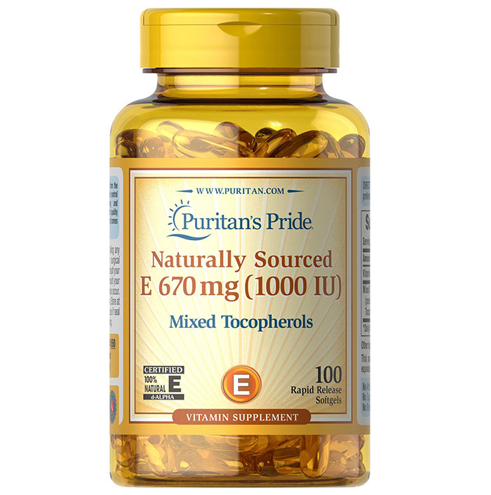 Puritan Pride   - Naturally Sourced E 670 Mg - 100 Softgels