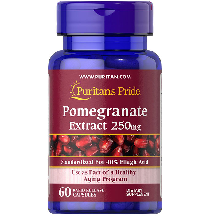 Puritan Pride   - Pomegranate Extract 250 Mg - 60 Capsules
