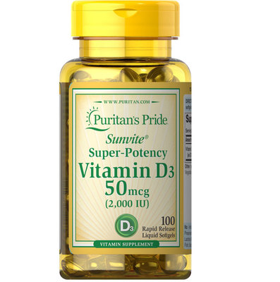 Vitamin D3 50 Mcg - 100 Softgels