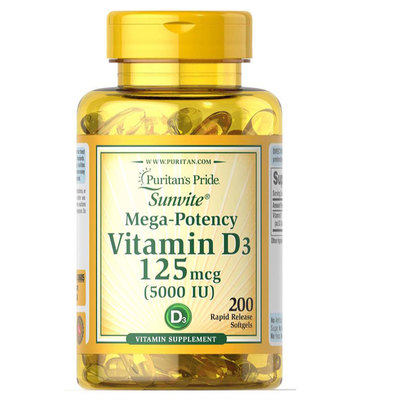 Vitamin D3 125 Mcg - 200 Softgels
