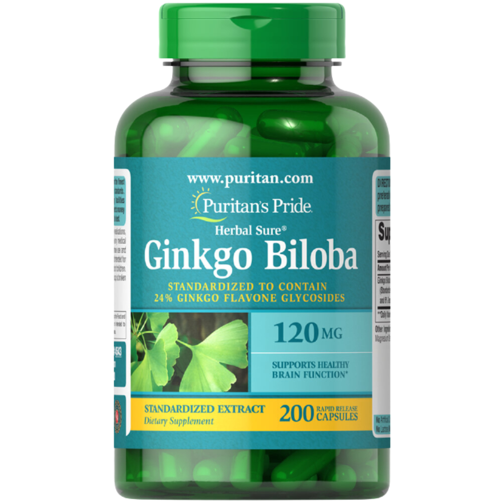 Puritan Pride   - Ginkgo Biloba Standarized Extract 120 Mg - 200 Capsules