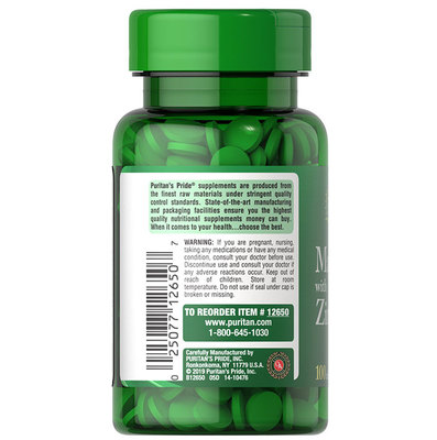 Magnesium with Zinc - 100 Tablets